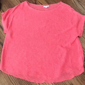 Eileen Fisher Organic Linen Pink Mesh Top